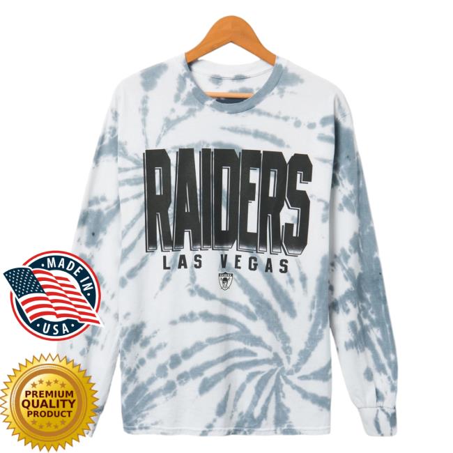 Official Junk Food Apparel Clothing Store Shop Junkfoodclothing Las Vegas Raiders Game Time Tie Dye Long Sleeve Top Shirt True Black Tie-Dye