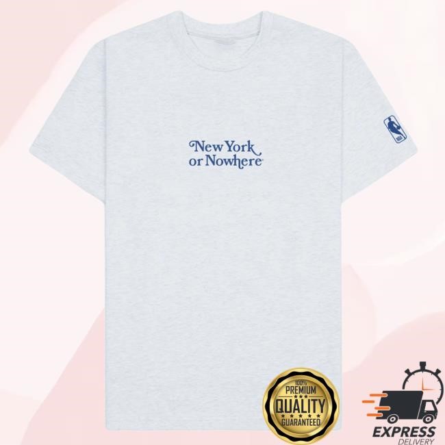 Official Madison Square Garden Merch New York Knicks NYON x Knicks Motto White Heather Tshirt MSG Shop
