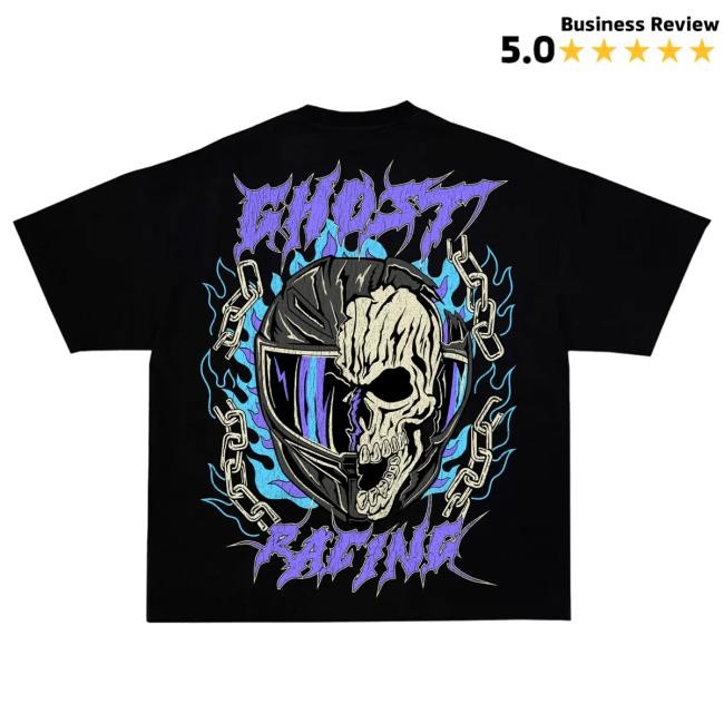 Official Ghost Racing Clothing Split Skull Helmet Popover Hoodie - Black