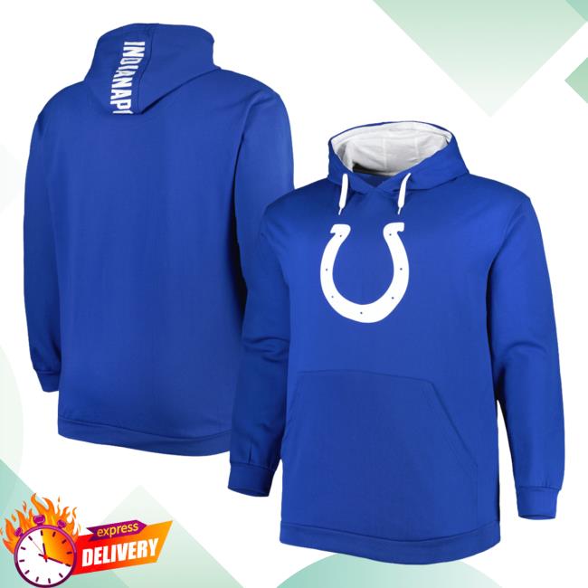 Official Royal Indianapolis Colts Big & Tall Logo Crewneck Sweatshirt