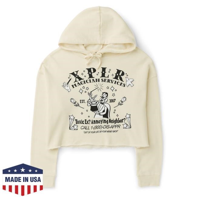 Xplr Sam And Colby Magician Services Heather Dust Hooded Sweatshirt Official Xplr Merch Store Sam And Colby Magician Services Heather Dust Hoody