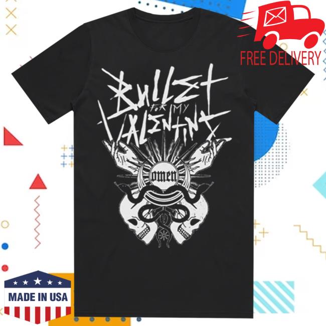 Official Bullet Omen Skull Black Tee