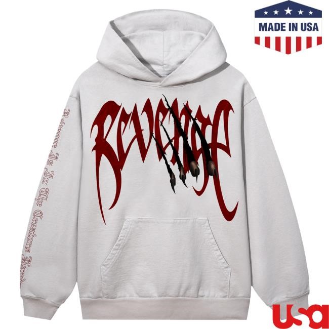 Official City Morgue Merch Revenge X City Morgue Arch Logo Claw Popover Hoodie Cement/Red City Morgue Clothing