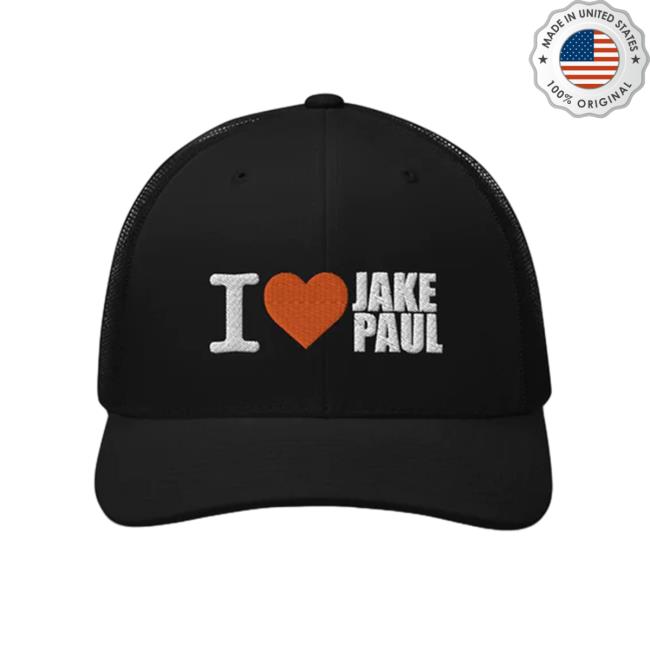 Boxing Bullies I Love Jake Paul Black Trucker Twill Cap