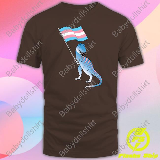 Official Trans Dinosaur Pride Flag Lbgt Gay Lesbian Tee