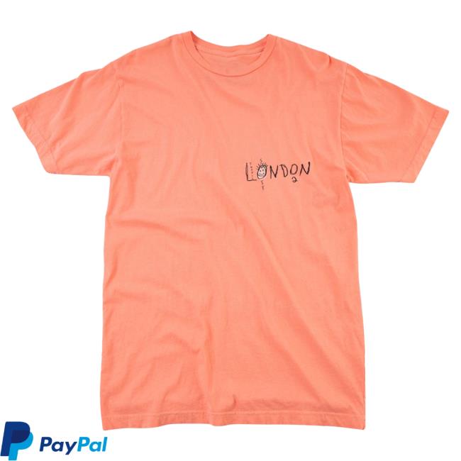 Official Travis Scott Merch Store Travis Scott Astroworld Tour London Wish You Were Here Tee Salmon TravisScott Shop