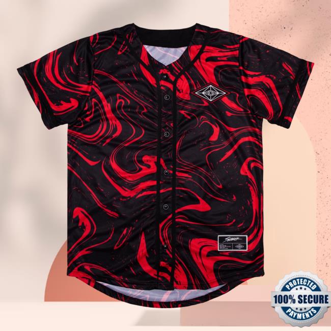 Official Slander Merch Spaceman Jersey - Red/Black Marble