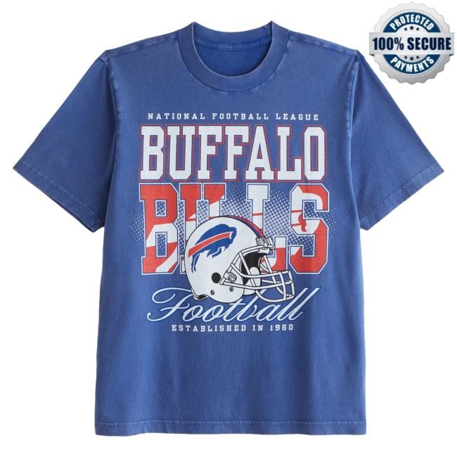 Official Abercrombie And Fitch Clothing Buffalo Bills Vintage-Inspired Graphic Top Shirt NFL by Abercrombie