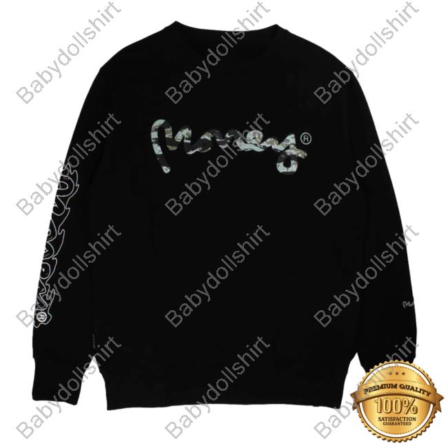 Official Money Clothing Woodland Camo Fill Hooded Sweatshirt Black
