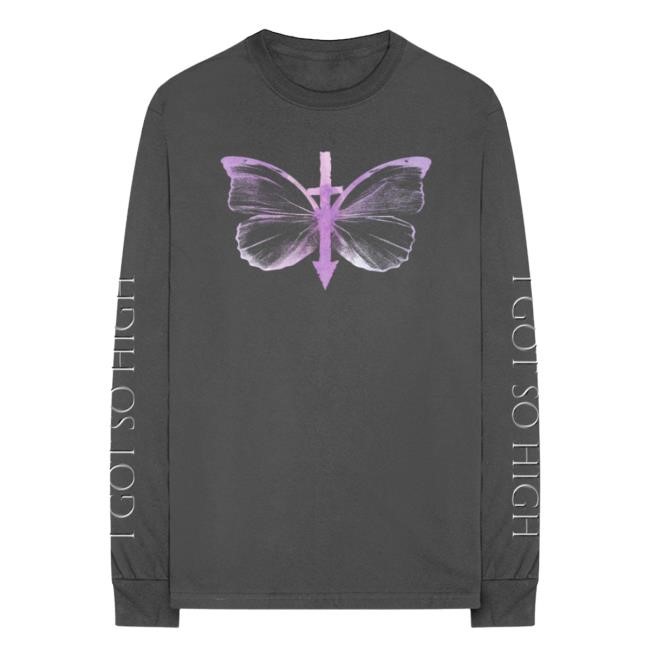 Got So High Butterfly Charcoal LS | Shop the The Pretty Reckless Official Store
