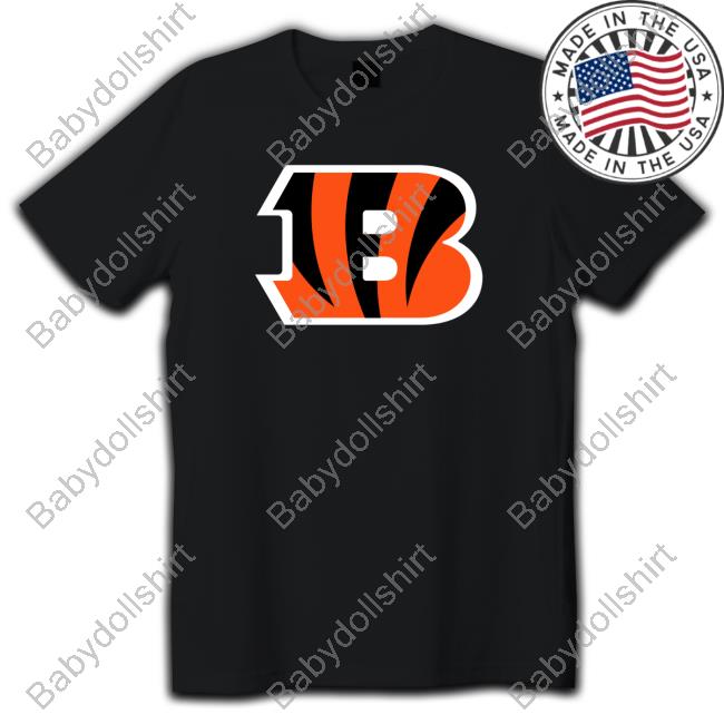 Rebel Sports Merch Official Cincinnati Bengals Primary Colour Logo Shirt