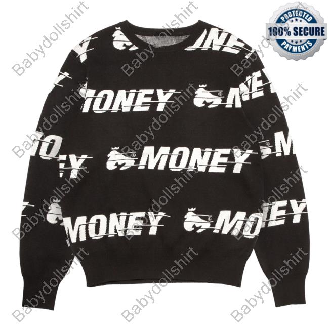 Official Money Clothing Aop Money Clothing Motion Knit Sweaters Black