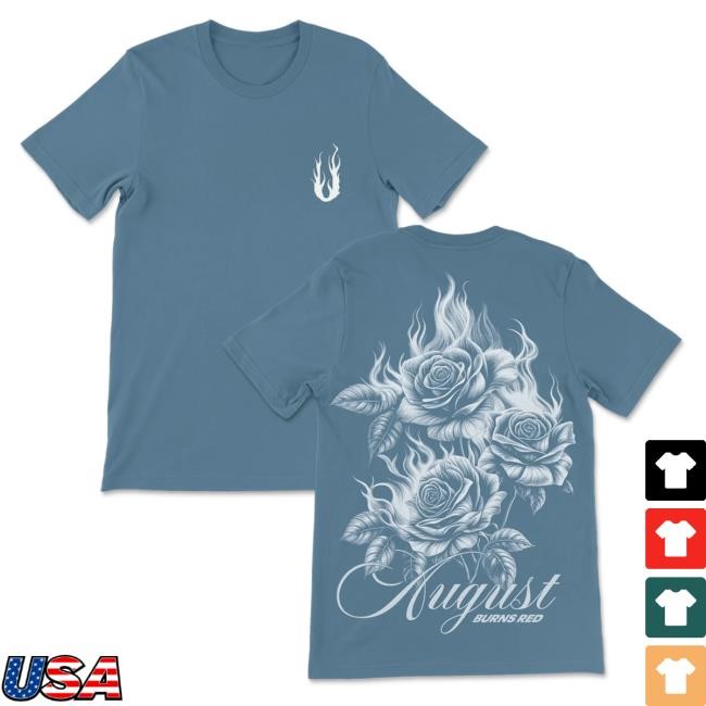 August Burns Red Official Store Burning Flowers Blue T Shirt