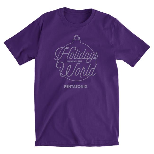 Ptx Official Pentatonix Merch Store Ptxofficial Holiday Ornament Purple T-Shirt Pentatonix Apparel