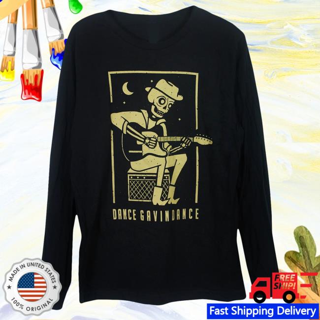 Official Dance Gavin Dance Band Merch Gold Skull Black Long Sleeve Shirt 2023 DanceGavinDance