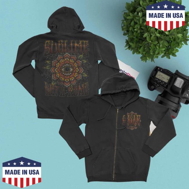 Official Sublime With Rome Traditional Flower Zip Up Hooded Sweatshirt SublimewithRome