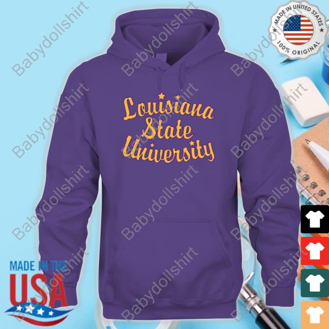 Official Homefield Apparel Shop Retro Louisiana State University Script Shirt Rodger Sherman