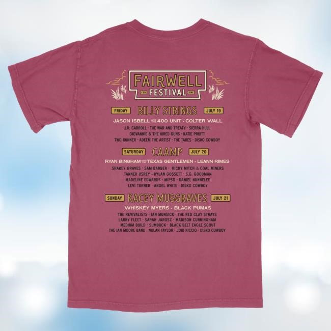 Official Fairwell Festival Pocket Lineup Tshirt