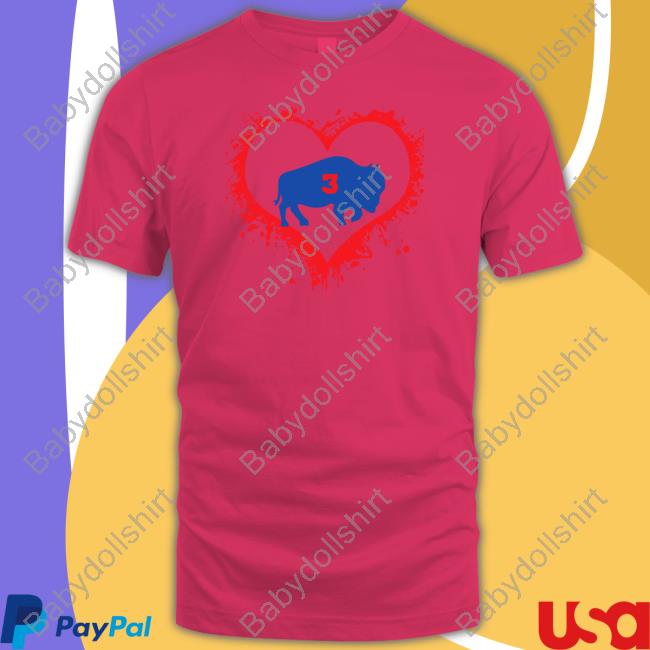 Official Damar Hamlin Heart 3 T Shirt Damar Hamlin Heart 3 Tee Shirt