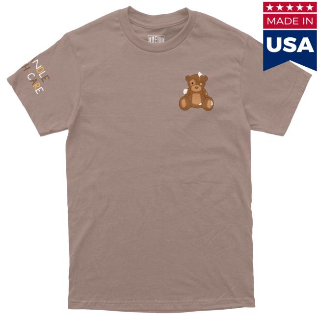 Official Dream Clothing Handle With Care Heavyweight T-Shirts Light Brown Dreamclothinghq