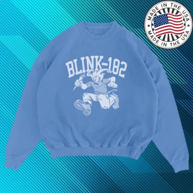 Official Blink 182 Merch Blink-182 Rabbit Blue Crew Neck Blink182 Official Blink 182 Blink-182 Rabbit Blue Crewneck Blink182