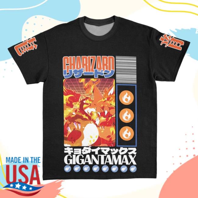 Official Anime Ape Clothing Gigantamax Charizard Pokemon Streetwear AOP Pullover Hoodie 3D All Over Print Animeape