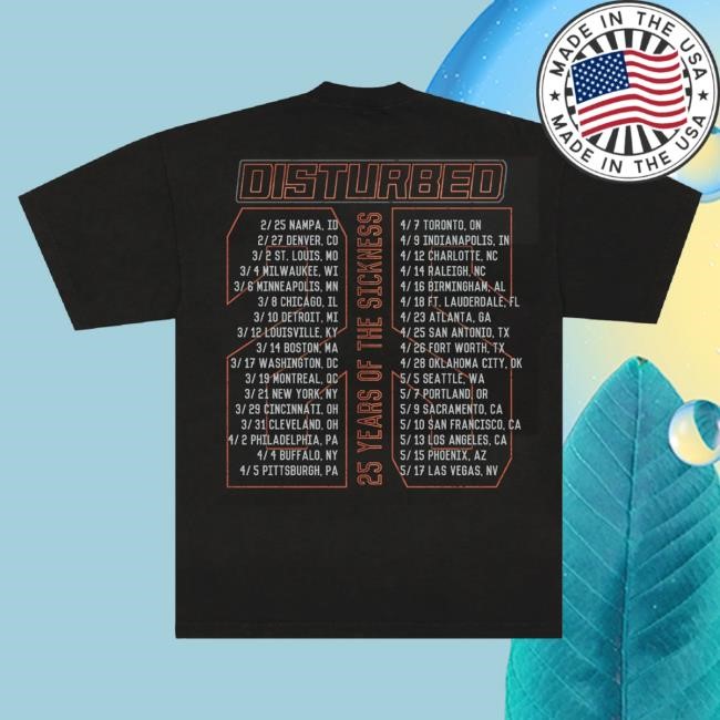 Official Disturbed Merch Store Disturbed The Sickness Chains 25 Tour Attractive Shirt