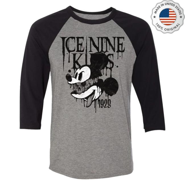 Official Ice Nine Kills Merch Store Crack Head Mouse Raglan LS Tee Ink Merch IceNineKills