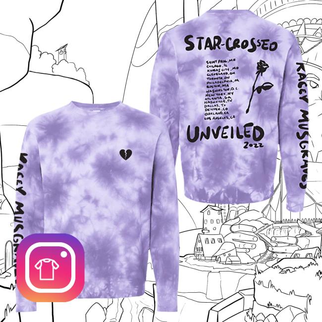 Official Kacey Musgraves Merch Store KaceyMusgraves Star-Crossed: Unveiled Tie-Dyed Tour Crew neck Kacey Musgraves Apparel Clothing Shop