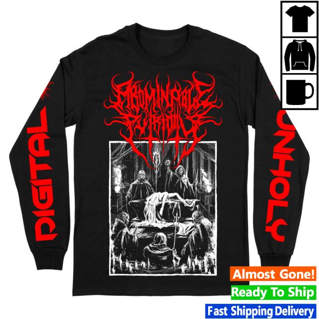 Official Indie Merch Store Shop Abominable Putridity "Digital Unholy Red Logo" Long Sleeve Shirts Indiemerchstore