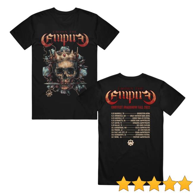Official Crown The Empire Merch Skull Tour Tee Shirt