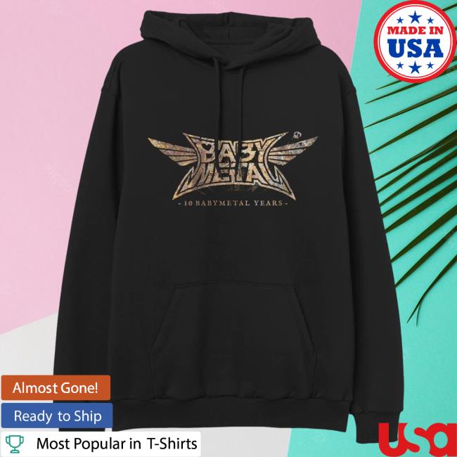 Official Baby Metal Merch Store BabyMetal "10 Babymetal Years" Popover Sweatshirt Baby Metal Apparel Clothing Shop