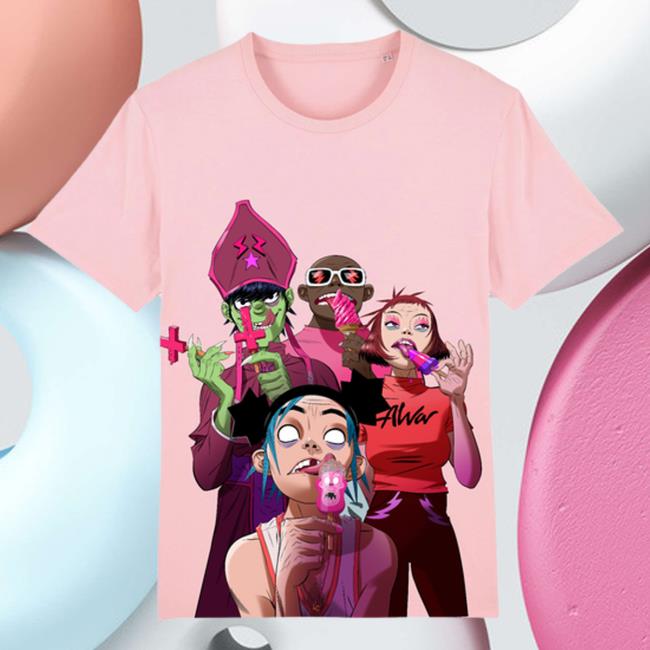 Gorillaz Merch Pink Lollies Shirt