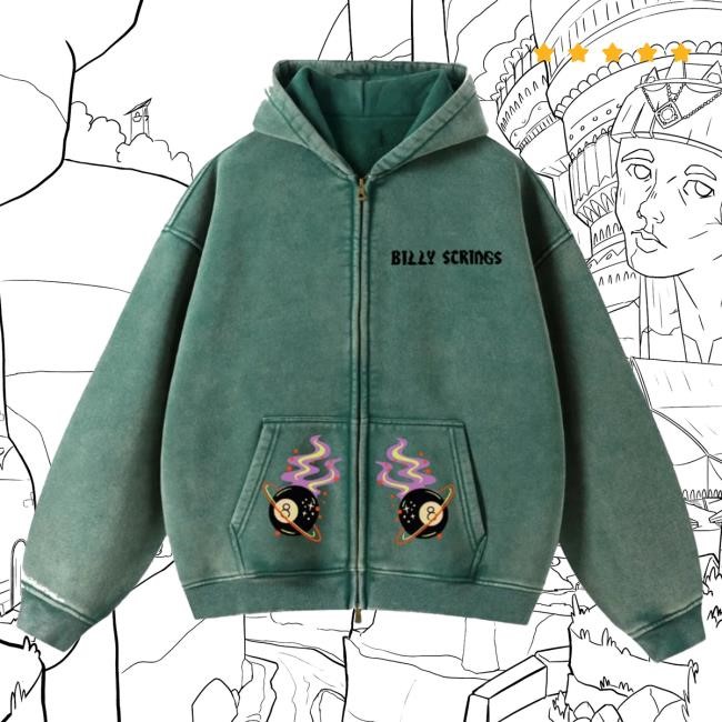 Official Billy Strings Merch Store Shop Billy Strings Coming Soon: Motorcycle Alien Zip Hoodies (Jamie Gibson)