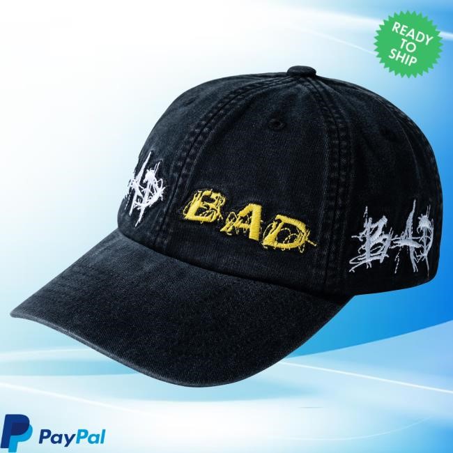 Xxx Tentacion Bad Embroidered Cap Washed Black | Xxxtentacion Official Merch Store Shop