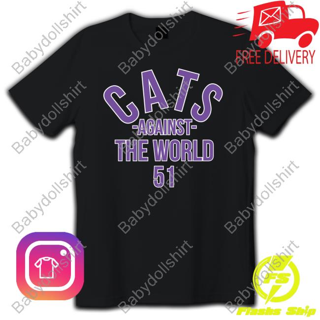 Official Cats Against The World 51 Pat Fitzgerald Tee Shirt