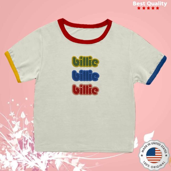 Billie Eilish Billie Repeat Primary Ringer T-Shirt Classic Billie Repeat Primary Ringer T-Shirt Streetwear Piece