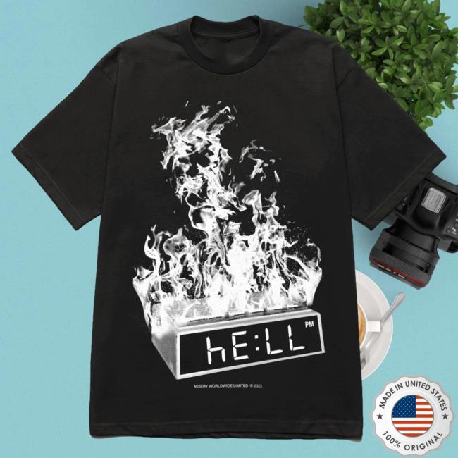 Official Misery Worldwide He:LL Graphic Print Black T-Shirts
