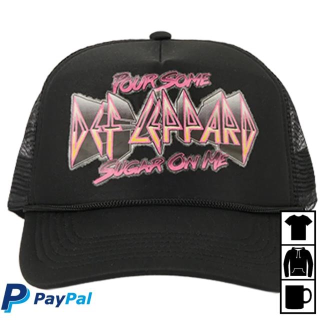 Official Def Leppard Merch Pour Some Sugar On Me Trucker Cap