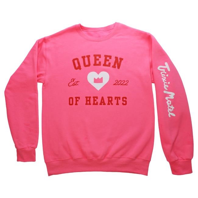 Official Trixie Motel Merch Queen of Hearts Varsity Sweaters