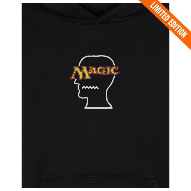 Official Brain Dead Merch Store We Are Brain Dead x Magic: The Gathering Logo Lockup Hoodies - Black