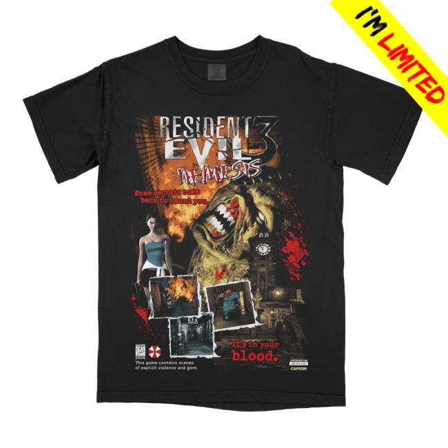 Official Graveyard Goods Shop Store Merch Resident Evil 3: Nemesis Shirts
