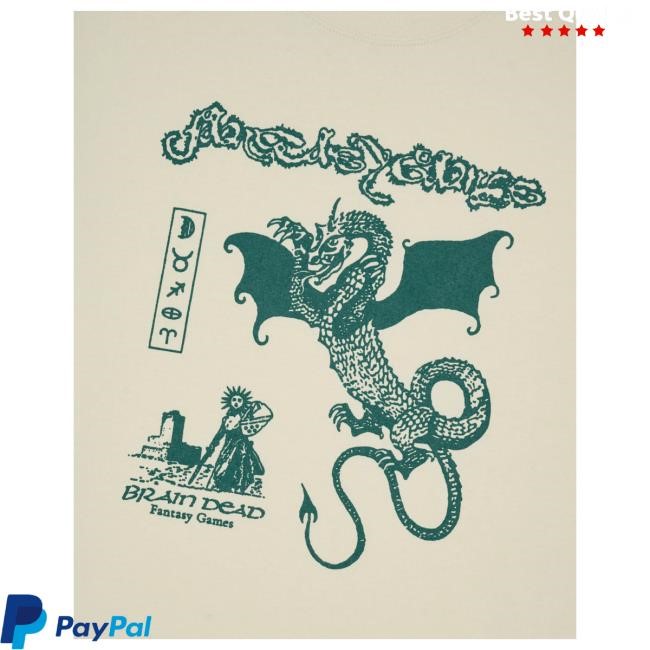 Official Brain Dead Merch Store We Are Brain Dead Fantasy Games Wyrm Hot Shirt - Natural