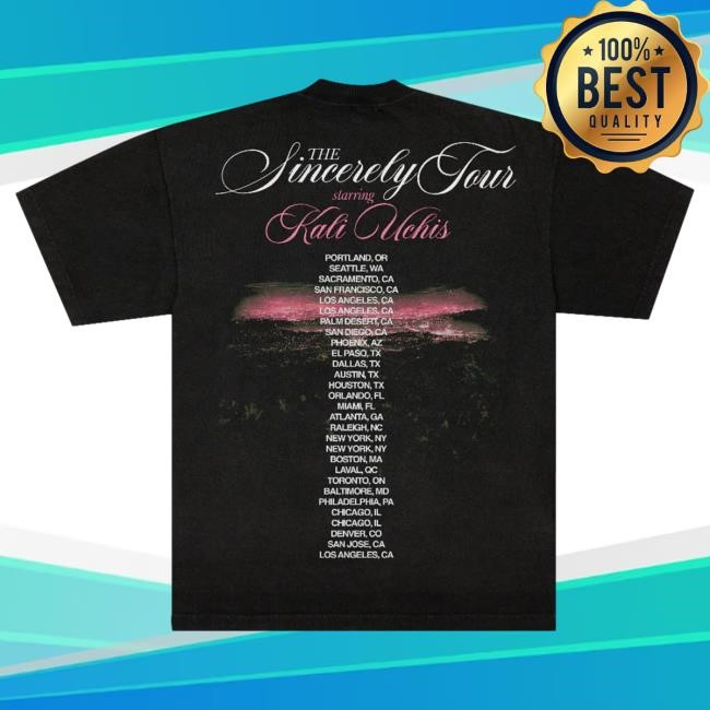 Official Kali Uchis Shop Sincerely, Tour Black Poster Tee