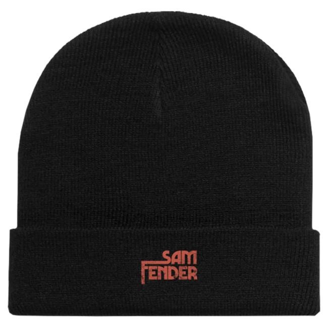 Official Sam Fender Shop Sam Fender Black Embroidered Beanie Hat