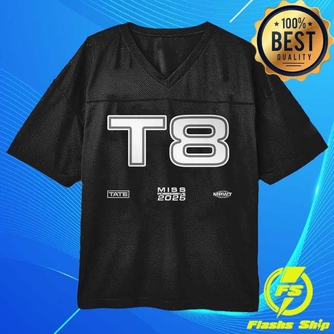 Official Tate Mcrae T8 Jersey Black, Official Tate Mcrae Basketball Jersey, T8 Number Exclusive Merch, Tate Mcrae Streetwear Jersey, Authentic Tate Mcrae Fan Apparel. Top Shirt