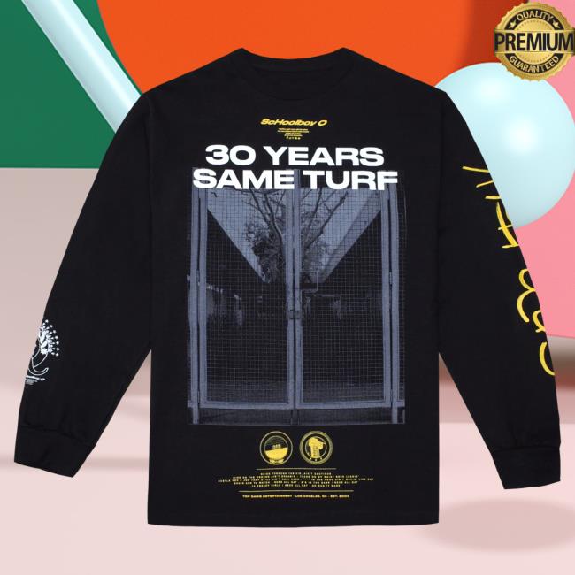 Official Clothing Top Dawg Entertainment Merch Store Same Turf Long Sleeve Tee Shirt (Black)