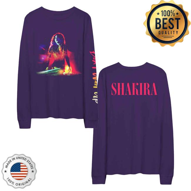 Official Shakira Merch Store Don't Wait Up Long Sleeve Tees - Black Shakira Apparel Clothing Shop