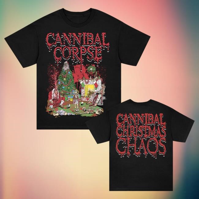 Official Cannibal Corpse Merch Cannibal Corpse Christmas Chaos 2 Shirts (Black)