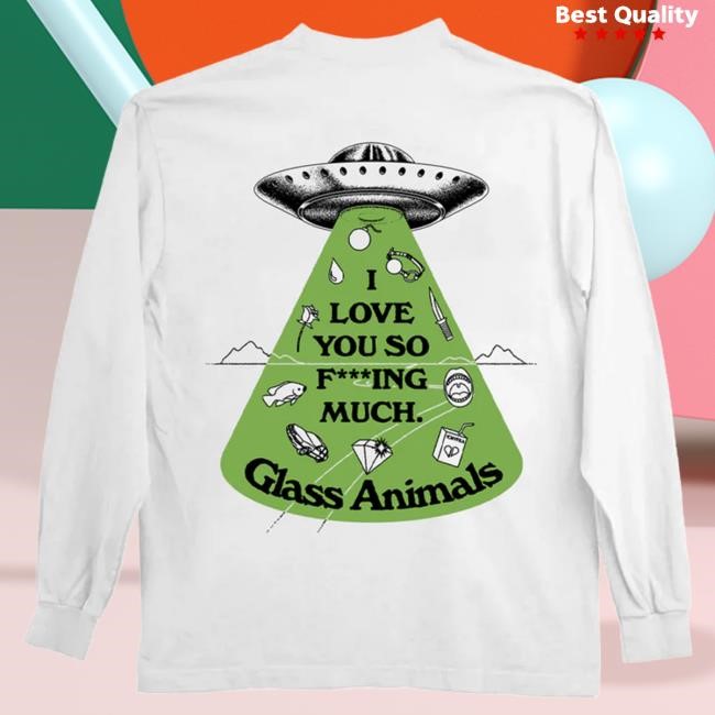 Official Glass Animals Merch Store Shop Glass Animals I Love You So F***ing Much Glow-In-The-Dark L/S T Shirt in white GlassAnimals
